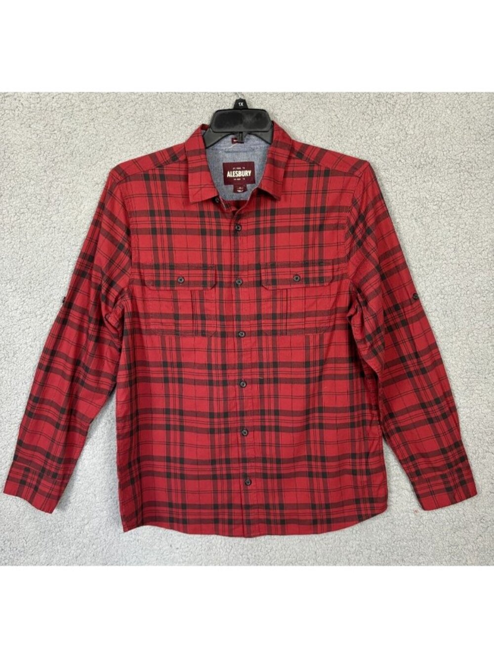 Alesbury Mens Long sleeve Button Down Casual 100% Cotton shirt Med. Multi NWOT's
